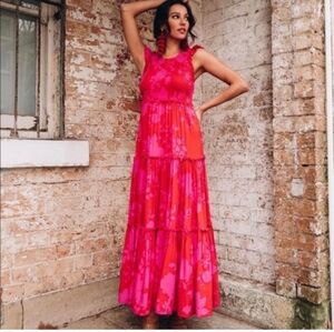 Abel The Label  Pink Floral  Maxi Dress